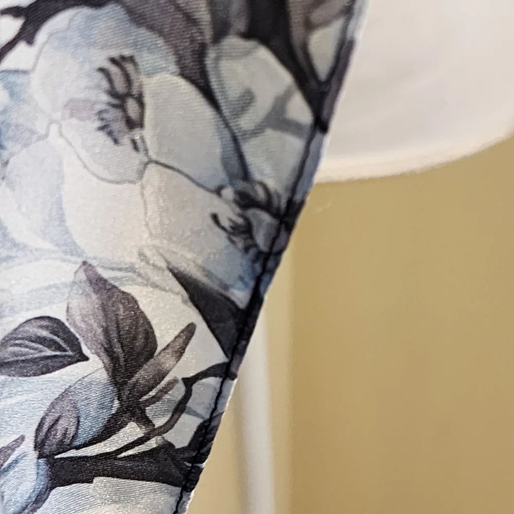 Floral Satin 100% Silk Larg Scarf